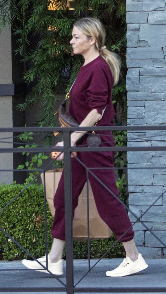 LeAnn Rimes in a Burgundy Sweatsuit