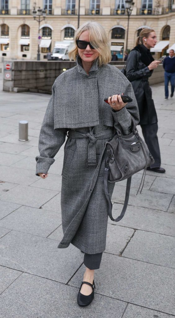 Naomi Watts in a Grey Coat