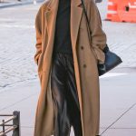 Nina Dobrev in a Beige Coat Was Seen Out for a Stroll in New York City