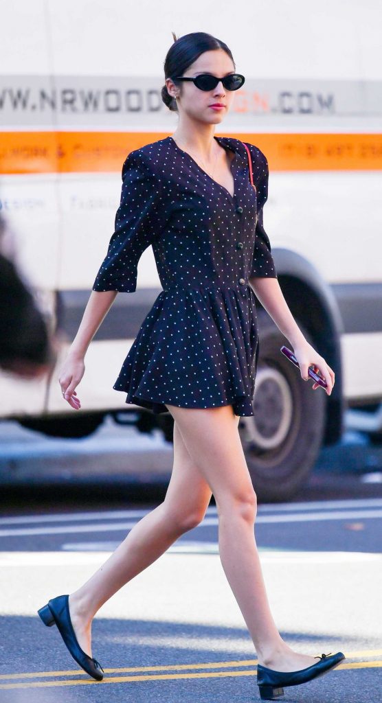 Olivia Rodrigo in a Black Polka Dot Dress