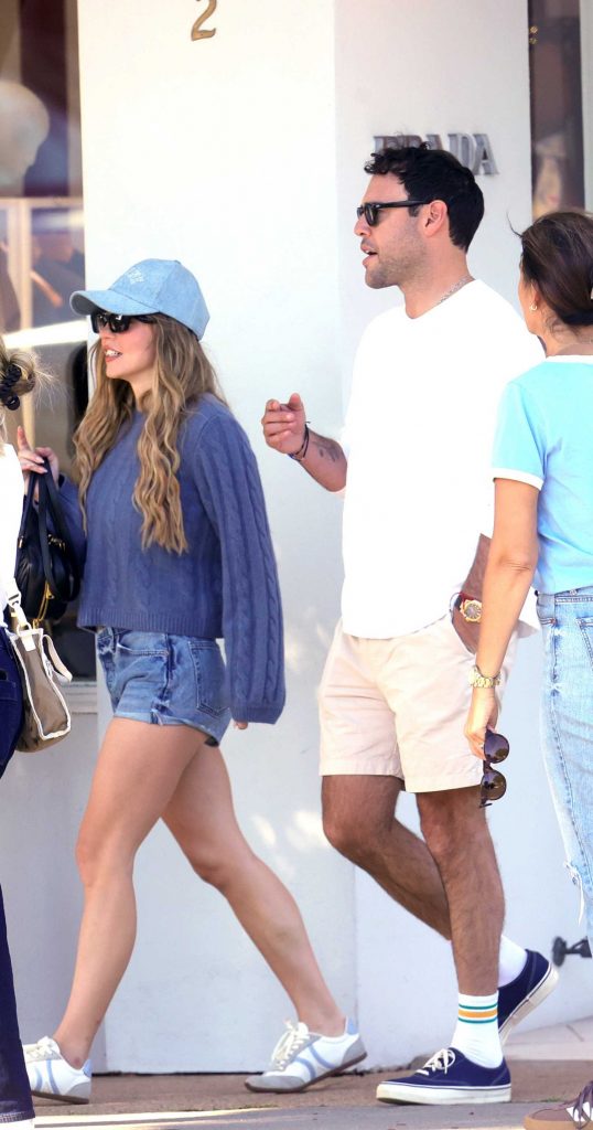 Sydney Sweeney in a Blue Denim Shorts