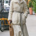 Anya Taylor-Joy in a White Fur Coat Arrives at Her Hotel in New York City