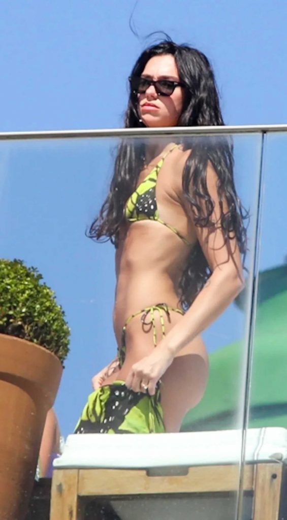 Dua Lipa in a Green Bikini