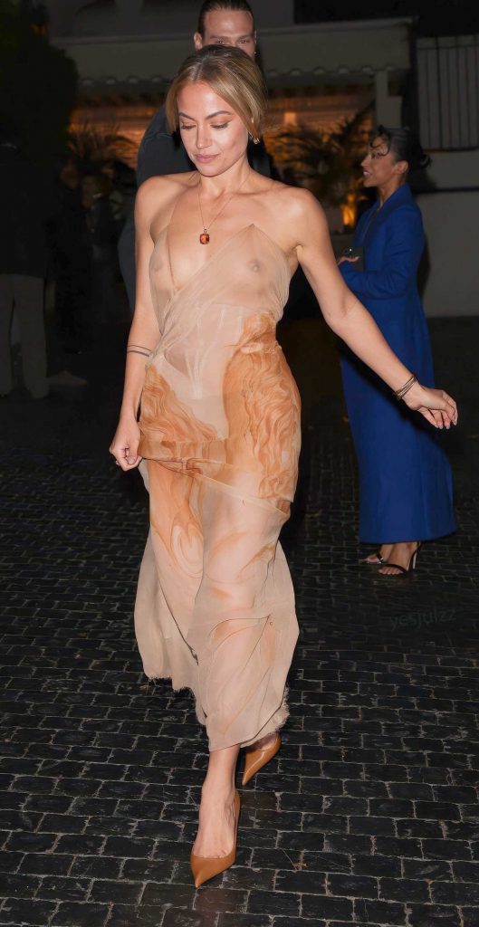 Inanna Sarkis in a See-Thru Dress