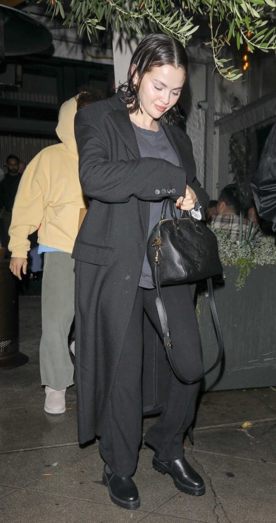 Selena Gomez in a Black Coat