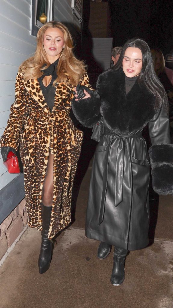 Brooks Nader in an Animal Print Fur Coat