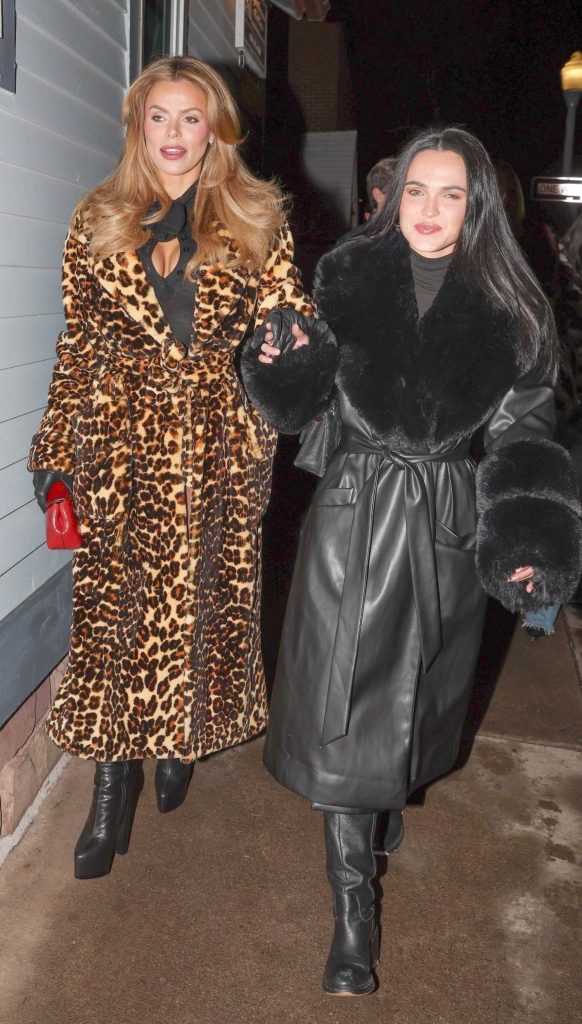 Brooks Nader in an Animal Print Fur Coat