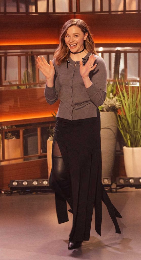 Chloe Moretz in a Black Skirt