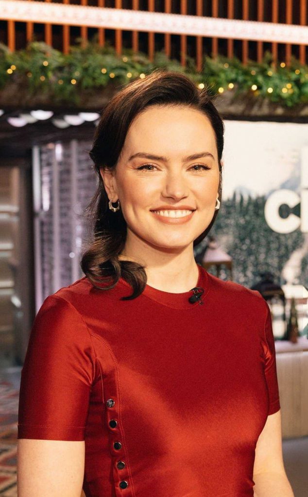 Daisy Ridley in a Red Dress