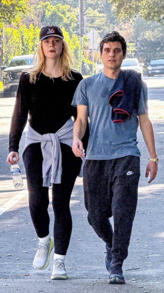 Elle Fanning in a Black Cap