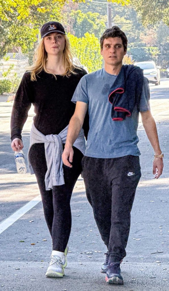 Elle Fanning in a Black Cap