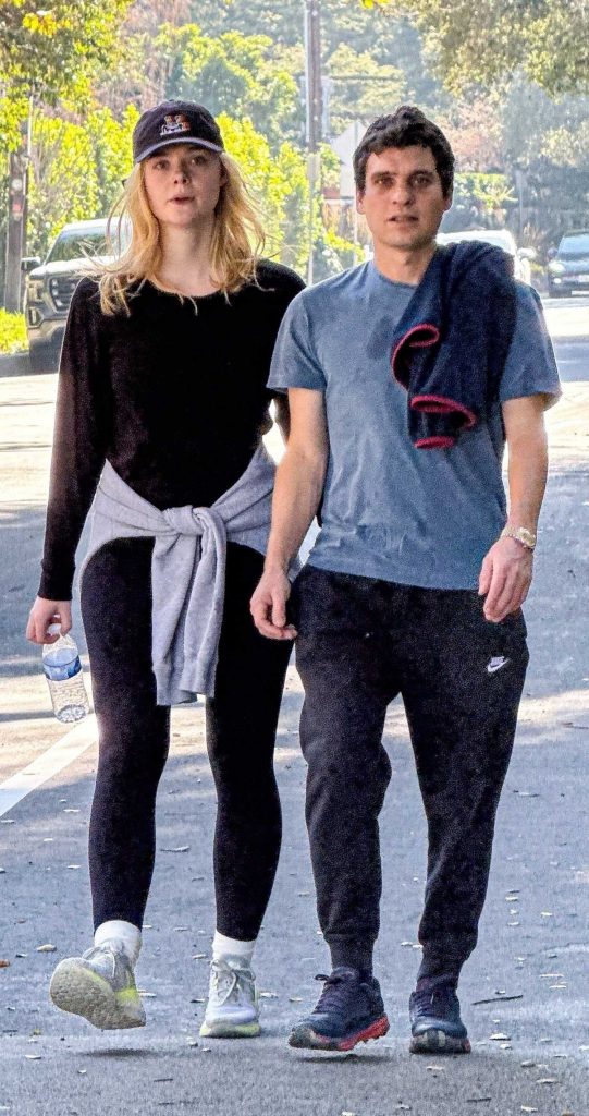 Elle Fanning in a Black Cap