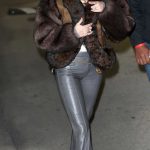 Miley Cyrus in a Grey Leather Pants Was Seen Out in Los Angeles