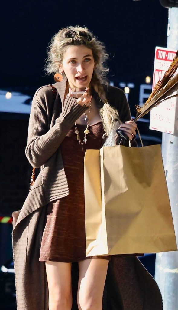 Paris Jackson in a Brown Mini Dress