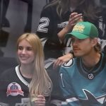 Emma Roberts Attends the Los Angeles Kings vs San Jose Sharks Game at the Crypto.com Arena in Los Angeles