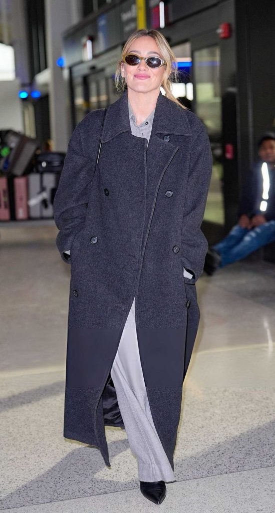 Hilary Duff in a Black Coat