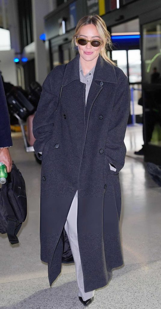 Hilary Duff in a Black Coat