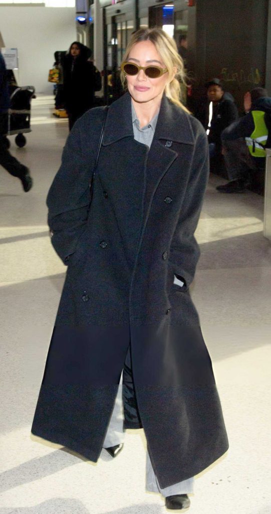 Hilary Duff in a Black Coat