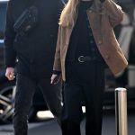 Bella Hadid in a Tan Jacket Arrives at the Prada Fashion Show During 2026 Milan Fashion Week in Milan