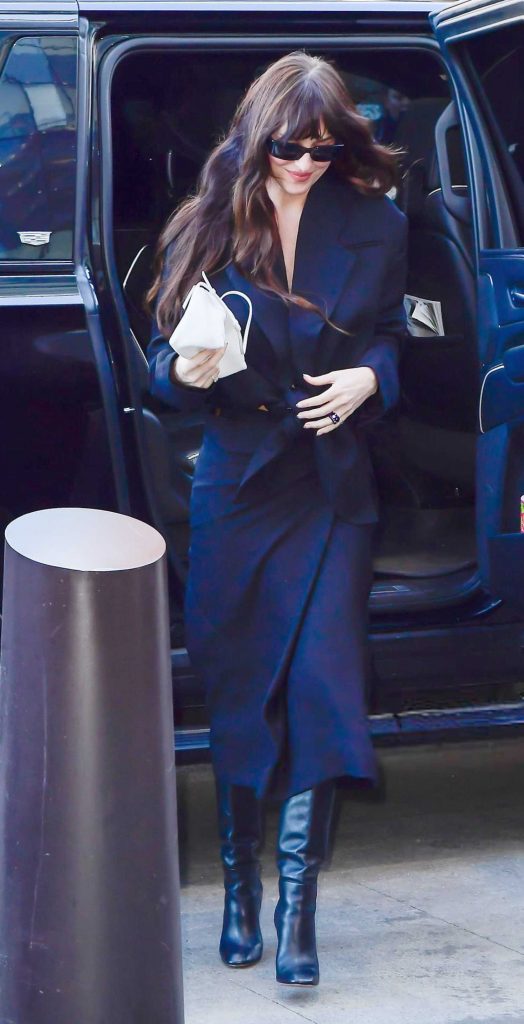 Dakota Johnson in a Black Coat