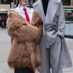 Dove Cameron in a Tan Fur Coat Was Seen Out with Avan Jogia at the Times Square in New York City