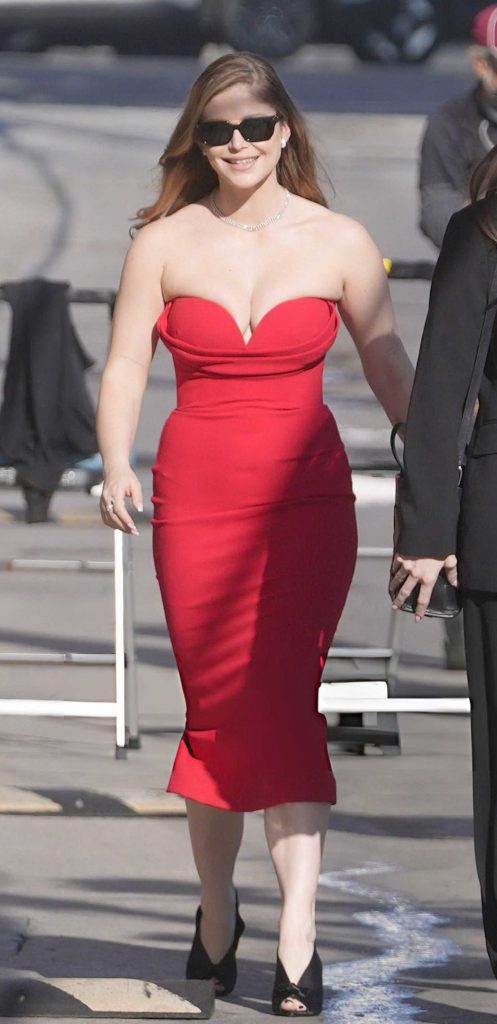 Erin Moriarty in a Red Dress