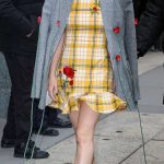 Kate Mara in a Yellow Plaid Dress Was Seen Outside a Taping of The View in New York City