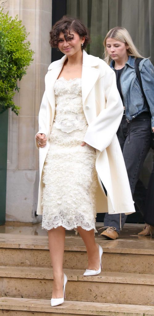 Zendaya in a White Coat