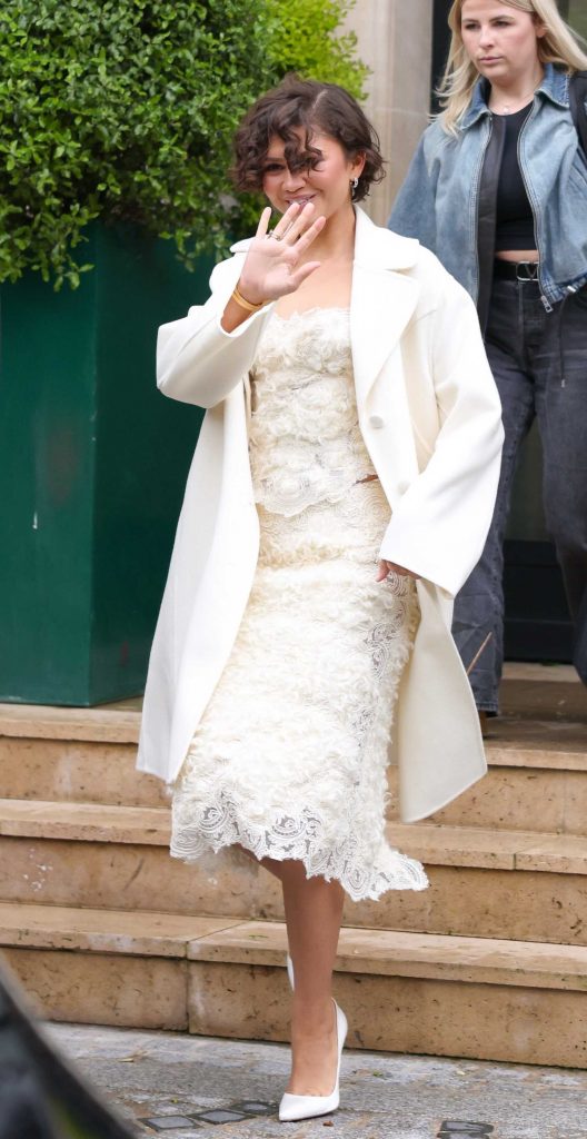 Zendaya in a White Coat