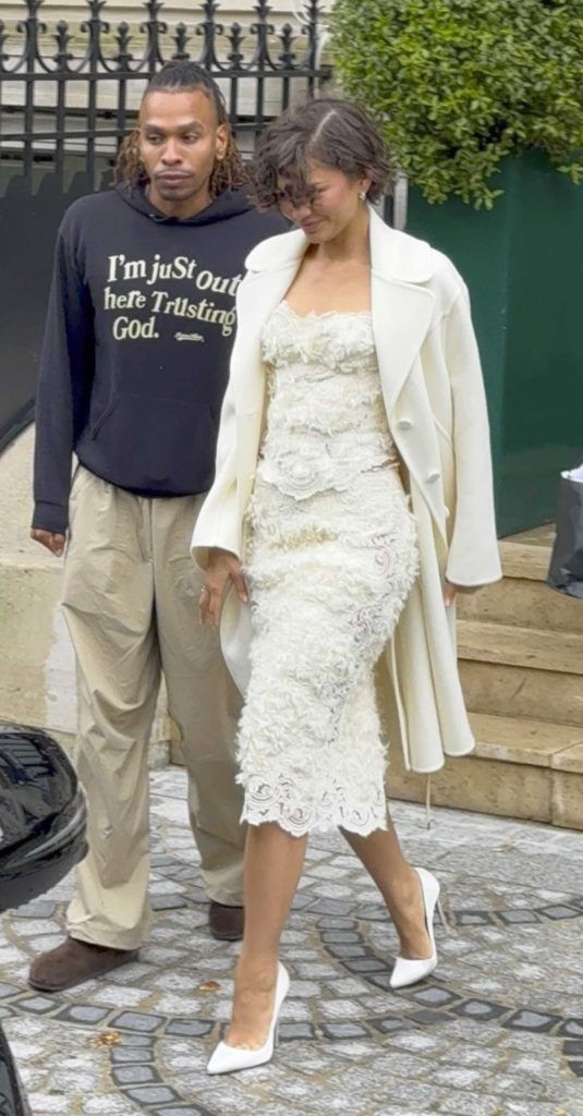 Zendaya in a White Coat