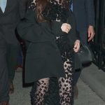 Anne Hathaway in a Black Ensemble Arrives at a Mother Mary Listening Party in New York