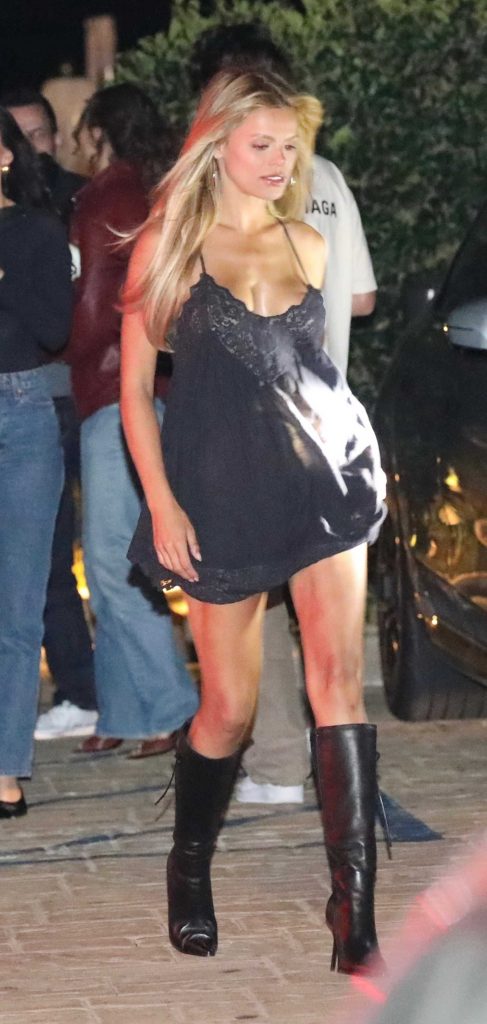 Brooks Nader in a Black Mini Dress