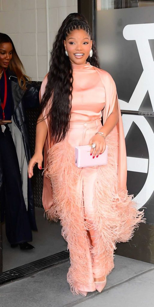 Halle Bailey in a Pink Ensemble