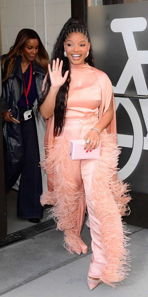 Halle Bailey in a Pink Ensemble