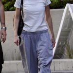 Leni Klum in a White Tee Stops for Coffee with Aris Rachevsky at Leora in Beverly Hills