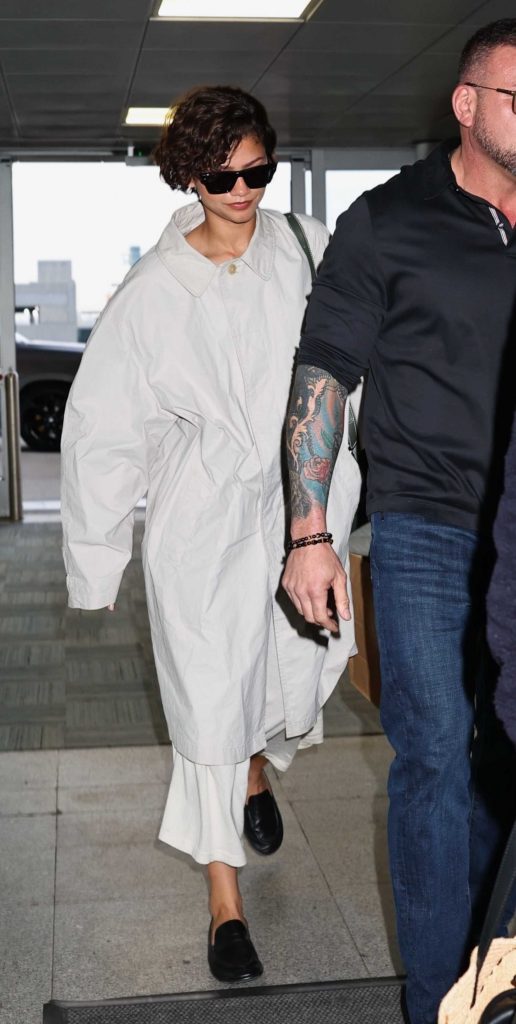 Zendaya in a Beige Trench Coat