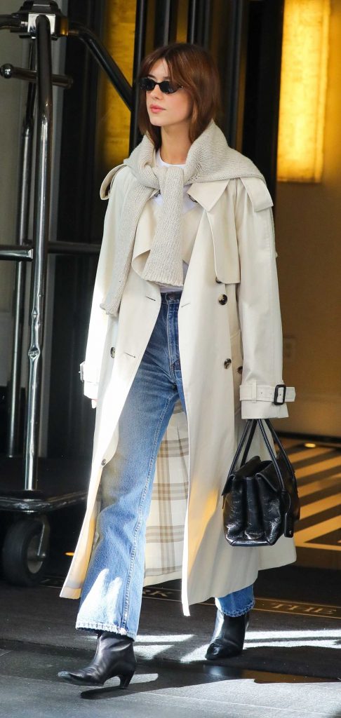Daisy Edgar-Jones in a White Trench Coat
