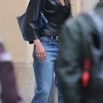 Dua Lipa in a Black Leather Jacket Was Spotted Shopping in Milan