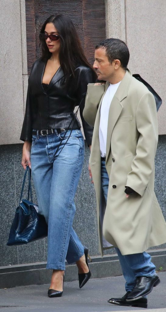 Dua Lipa in a Black Leather Jacket