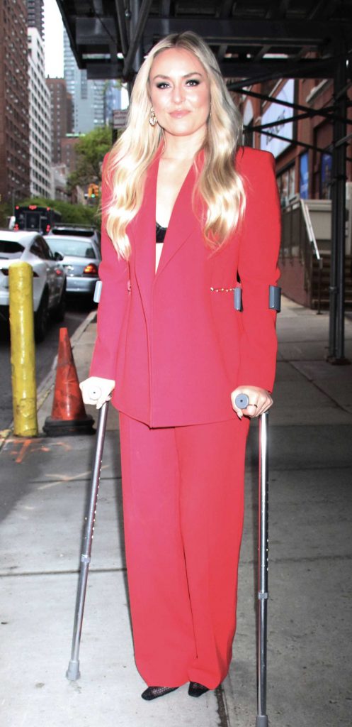 Lindsey Vonn in a Red Pantsuit