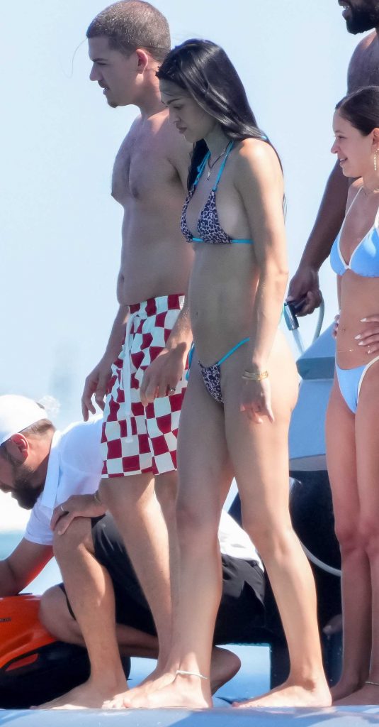 Amelia Hamlin in an Animal Print Bikini