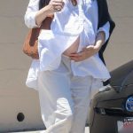 Elizabeth Olsen in a White Shirt Stopping for Lunch at All Time Restaurant in Los Angeles