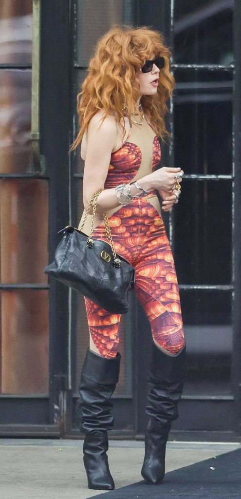 Natasha Lyonne in a Black Knee-Length Boots