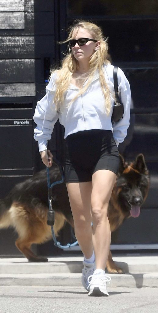 Sydney Sweeney in a Black Spandex Shorts