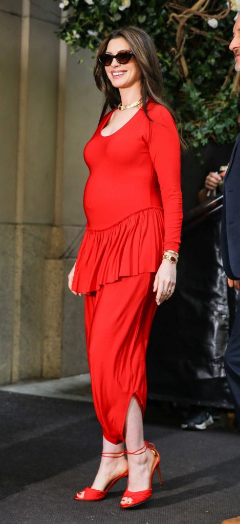 Anne Hathaway in a Red Dress