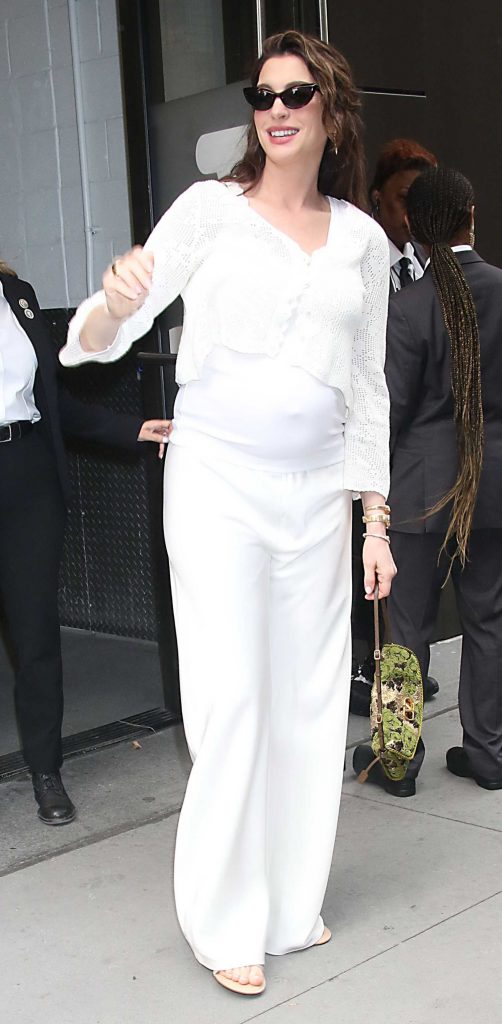 Anne Hathaway in a White Ensemble