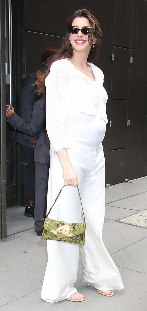 Anne Hathaway in a White Ensemble