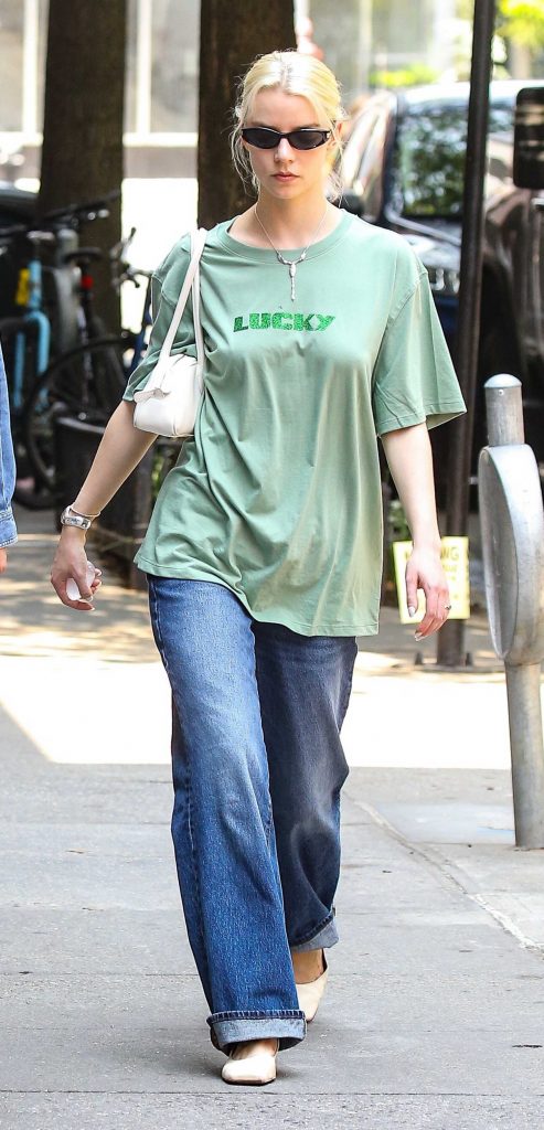 Anya Taylor-Joy in a Green Tee