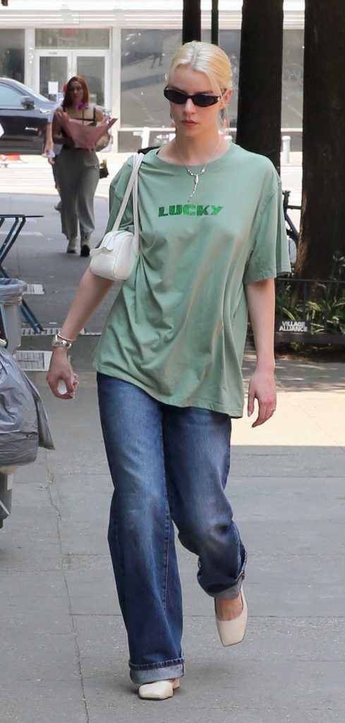 Anya Taylor-Joy in a Green Tee