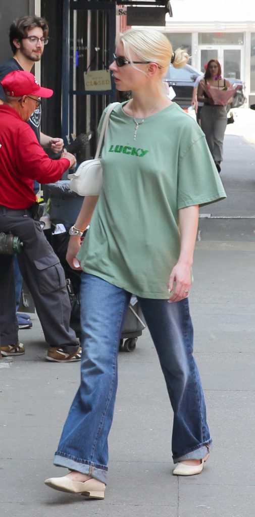 Anya Taylor-Joy in a Green Tee